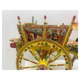 Set of 2 Decorated Sicilian Carretto Horse Cart Figurines