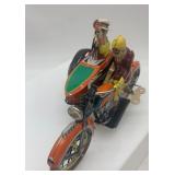 Tin Wind-Up Motorcycle with Sidecar Collectible Toy