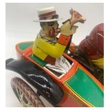 Tin Wind-Up Motorcycle with Sidecar Collectible Toy