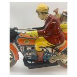 Tin Wind-Up Motorcycle with Sidecar Collectible Toy