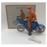Tin Wind-Up Motorcycle with Sidecar Collectible Toy