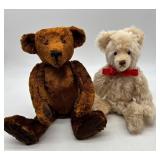 Set of 2 Vintage Jointed Teddy Bears