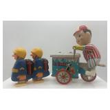 Vintage Marx Hap and Hop Toy Soldiers Ramp Walker and Wind-Up Ice Cream Vendor Toy on Tricycle