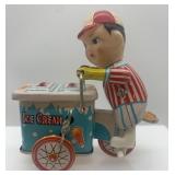 Vintage Marx Hap and Hop Toy Soldiers Ramp Walker and Wind-Up Ice Cream Vendor Toy on Tricycle