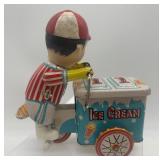 Vintage Marx Hap and Hop Toy Soldiers Ramp Walker and Wind-Up Ice Cream Vendor Toy on Tricycle