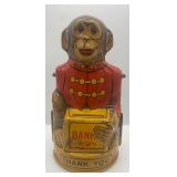 Vintage J. Chein & Co Tin Monkey Bank and Schuco Wind-Up Car Toy