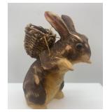 Collection of 3 Rabbit Figurines - Plush and Porcelain