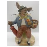 Collection of 3 Rabbit Figurines - Plush and Porcelain