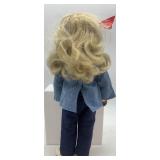 Vintage Blonde Sasha Doll with Denim Outfit and Red Ribbon