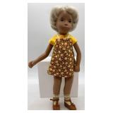 Vintage Sasha Doll with Yellow Floral Dress and Shoes
