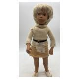 Vintage Blonde Sasha Doll with Cream Sweater and Corduroy Skirt