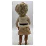 Vintage Blonde Sasha Doll with Cream Sweater and Corduroy Skirt
