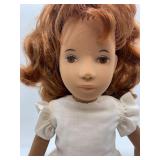 Vintage Sasha Doll with Brown Hair and White Ruffled Dress