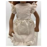 Vintage Sasha Doll with Brown Hair and White Ruffled Dress