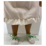 Vintage Sasha Doll with Brown Hair and White Ruffled Dress