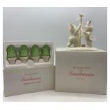 Department 56 Springtime Stories of the Snowbunnies "Shrubs-in-a-Tub" and "Tra-La-La" Figurines