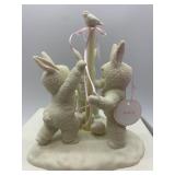 Department 56 Springtime Stories of the Snowbunnies "Shrubs-in-a-Tub" and "Tra-La-La" Figurines