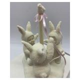 Department 56 Springtime Stories of the Snowbunnies "Shrubs-in-a-Tub" and "Tra-La-La" Figurines