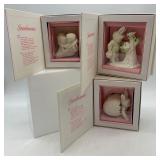 Set of 3 Department 56 Snowbunnies Figurines with Original Packaging
