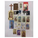 Religious Collection: Assorted Catholic Images, Medals, and Rosaries