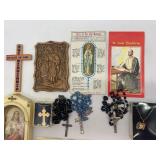 Religious Collection: Assorted Catholic Images, Medals, and Rosaries