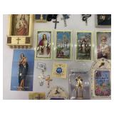 Religious Collection: Assorted Catholic Images, Medals, and Rosaries