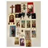 Religious Collection: Assorted Catholic Images, Medals, and Rosaries