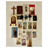 Religious Collection: Assorted Catholic Images, Medals, and Rosaries