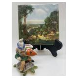 Vintage H&R Johnson England Ceramic Tile and Gnome Figurine