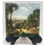 Vintage H&R Johnson England Ceramic Tile and Gnome Figurine