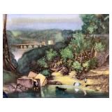 Vintage H&R Johnson England Ceramic Tile and Gnome Figurine