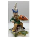 Vintage H&R Johnson England Ceramic Tile and Gnome Figurine