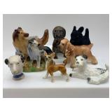 Â Set of 8 Ceramic Dog Figurines