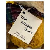 Handcrafted Tiny Stitches Bears - William and Companion Bear