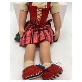 Pair of Vintage Polish Cloth Dolls in Traditional Attire