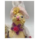 Vintage Easter Bunny Couple with Basket Figurine