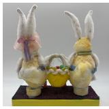 Vintage Easter Bunny Couple with Basket Figurine