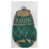 Set of 3 Vintage Beaded and Crochet Drawstring Purses
