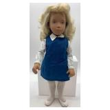 Vintage Blonde Sasha Doll with Blue Dress and White Accessories