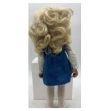 Vintage Blonde Sasha Doll with Blue Dress and White Accessories