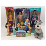 Disney Collectibles: Aladdin, Pocahontas, and Little Mermaid Dolls and Figurines Set