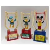 Collection of Vintage Disney Push Button Puppet Figurines