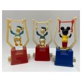 Collection of Vintage Disney Push Button Puppet Figurines