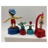 Collection of Vintage Disney Push Button Puppet Figurines