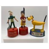 Collection of Vintage Disney Push Button Puppet Figurines