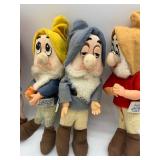 Collection of 7 Vintage Gund Dwarfs Plush and Figures