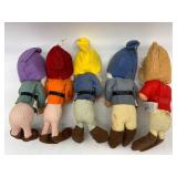Collection of 7 Vintage Gund Dwarfs Plush and Figures