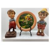 Vintage Disney Pinocchio Figurine Set with Collector