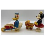 Vintage Disney Valentine and Plastic Toy Set featuring Mickey, Minnie, and Donald Duck