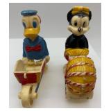 Vintage Disney Valentine and Plastic Toy Set featuring Mickey, Minnie, and Donald Duck